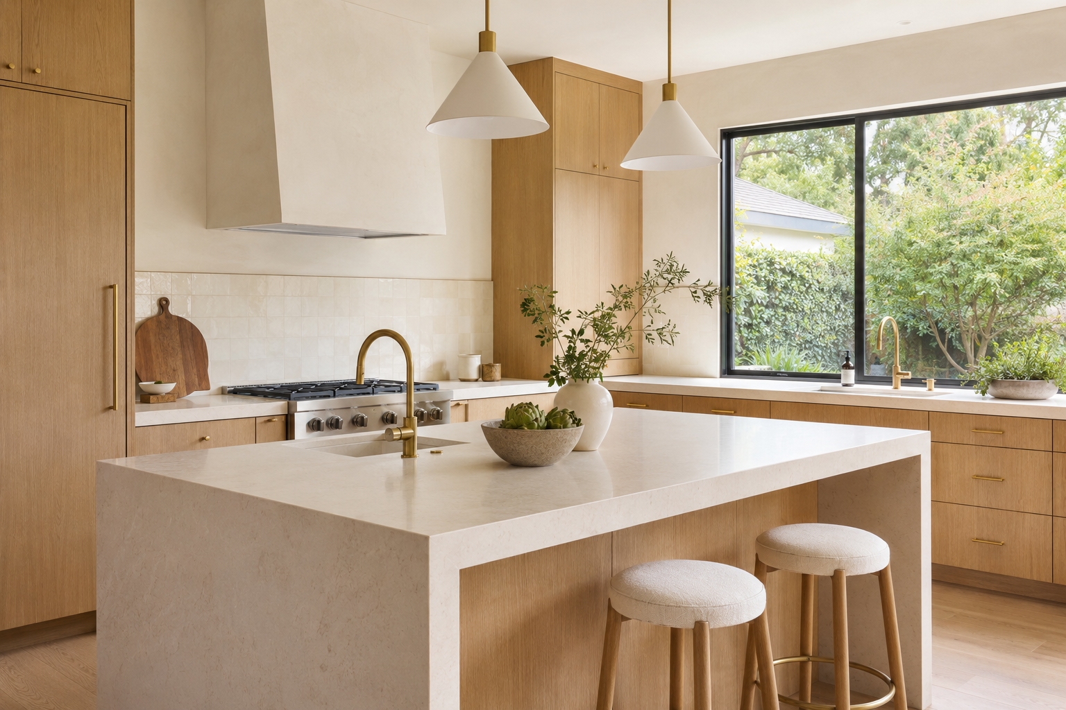 Warm white oak kitchen remodel